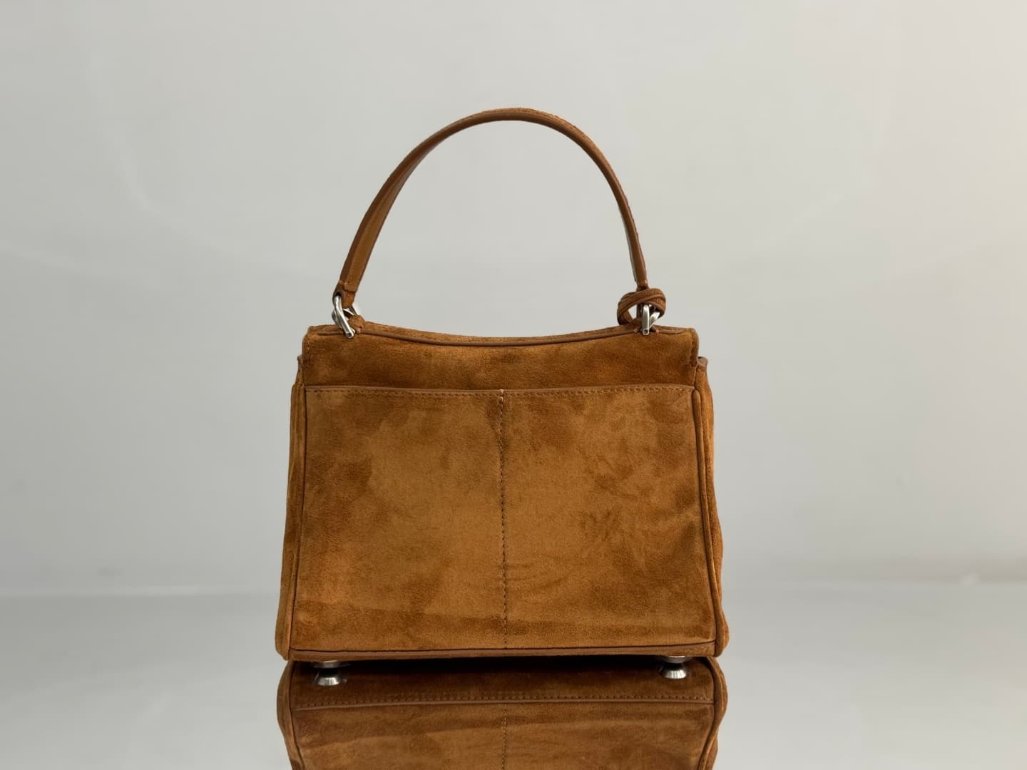 Balenciaga Rodeo Mini Bag in Camel Waxed Suede Calfskin With Silver-Tone Metal TOP