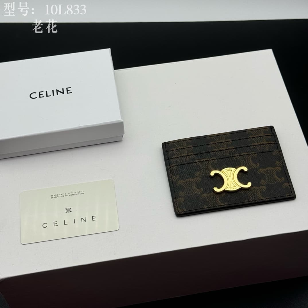 Celine Triomphe Card Holder in Triomphe Canvas High
