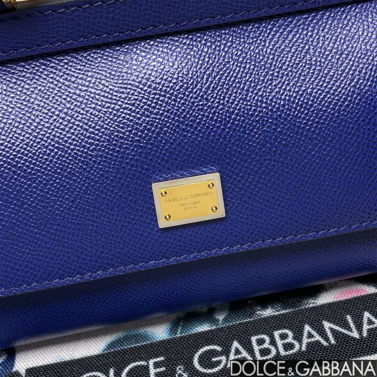 Dolce & Gabbana Miss Sicily top handle bag calfskin leather Royal blue high