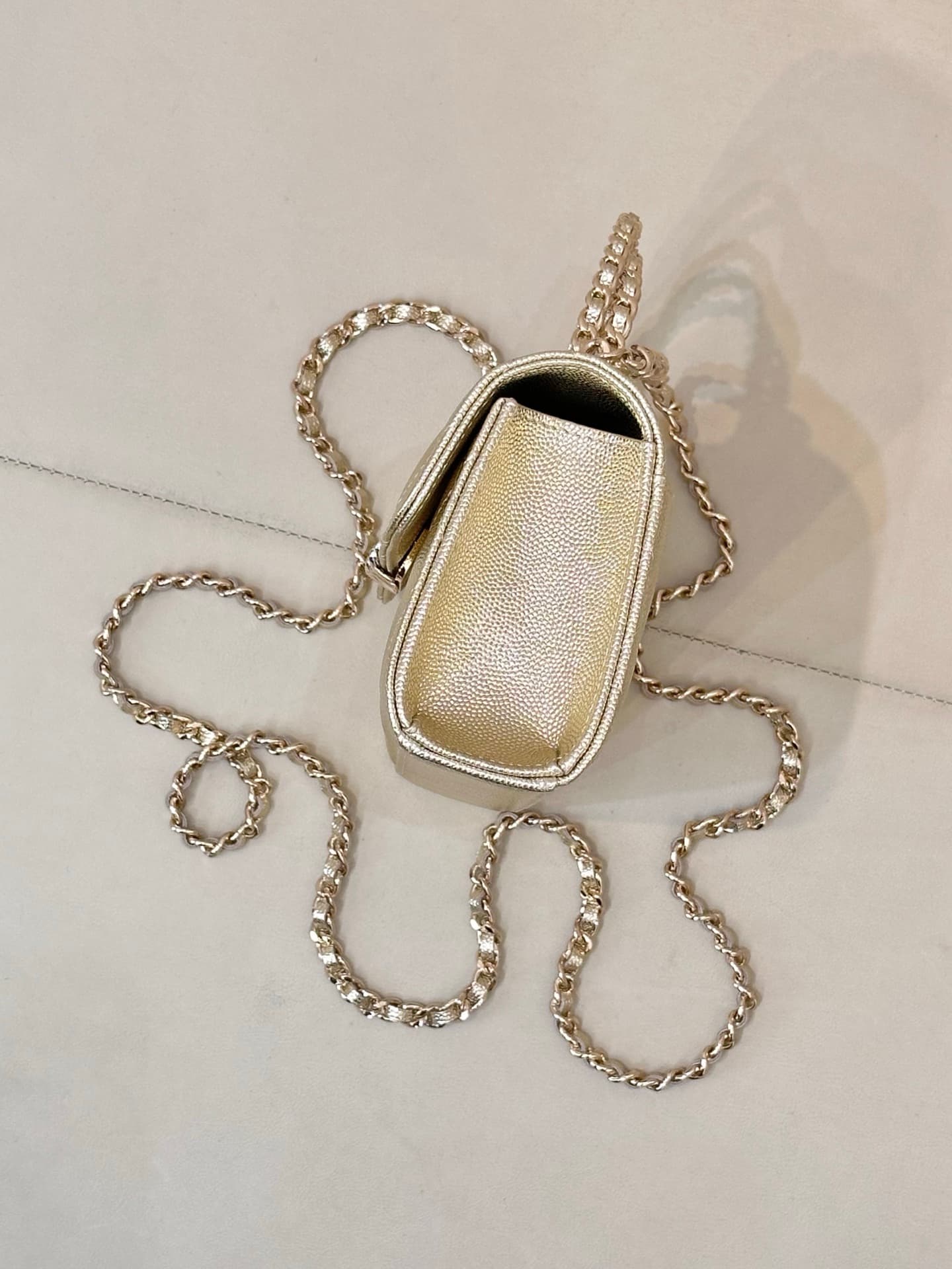 Chanel Clutch with chain Grained Calfskin&Gold-Tone Metal Gold AP3238 TOP
