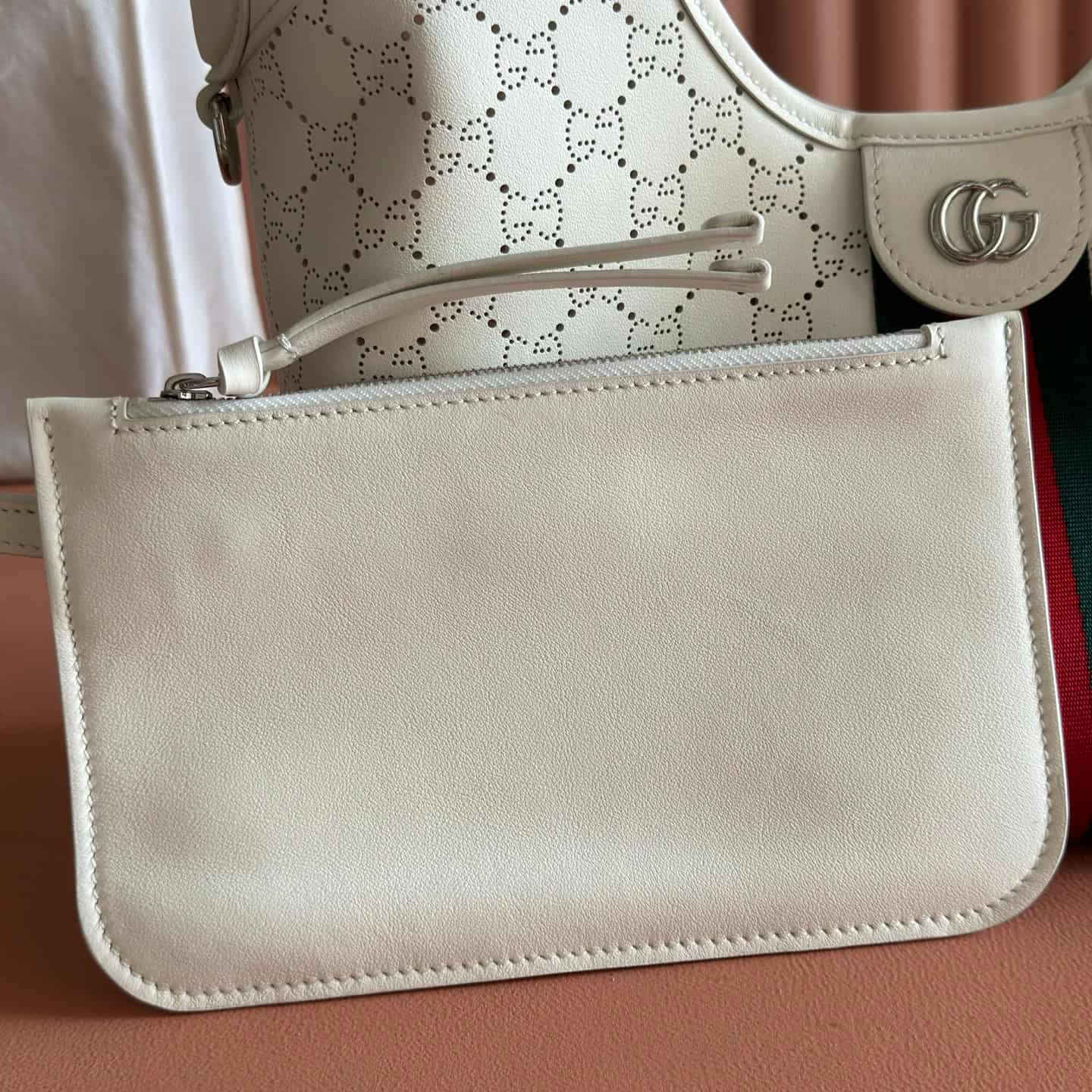 Gucci Giglio small tote bag white GG leather 860845 High