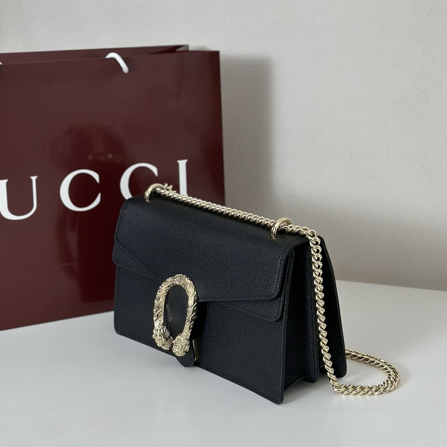 Dionysus Medium Shoulder Bag 795005 Black Leather High