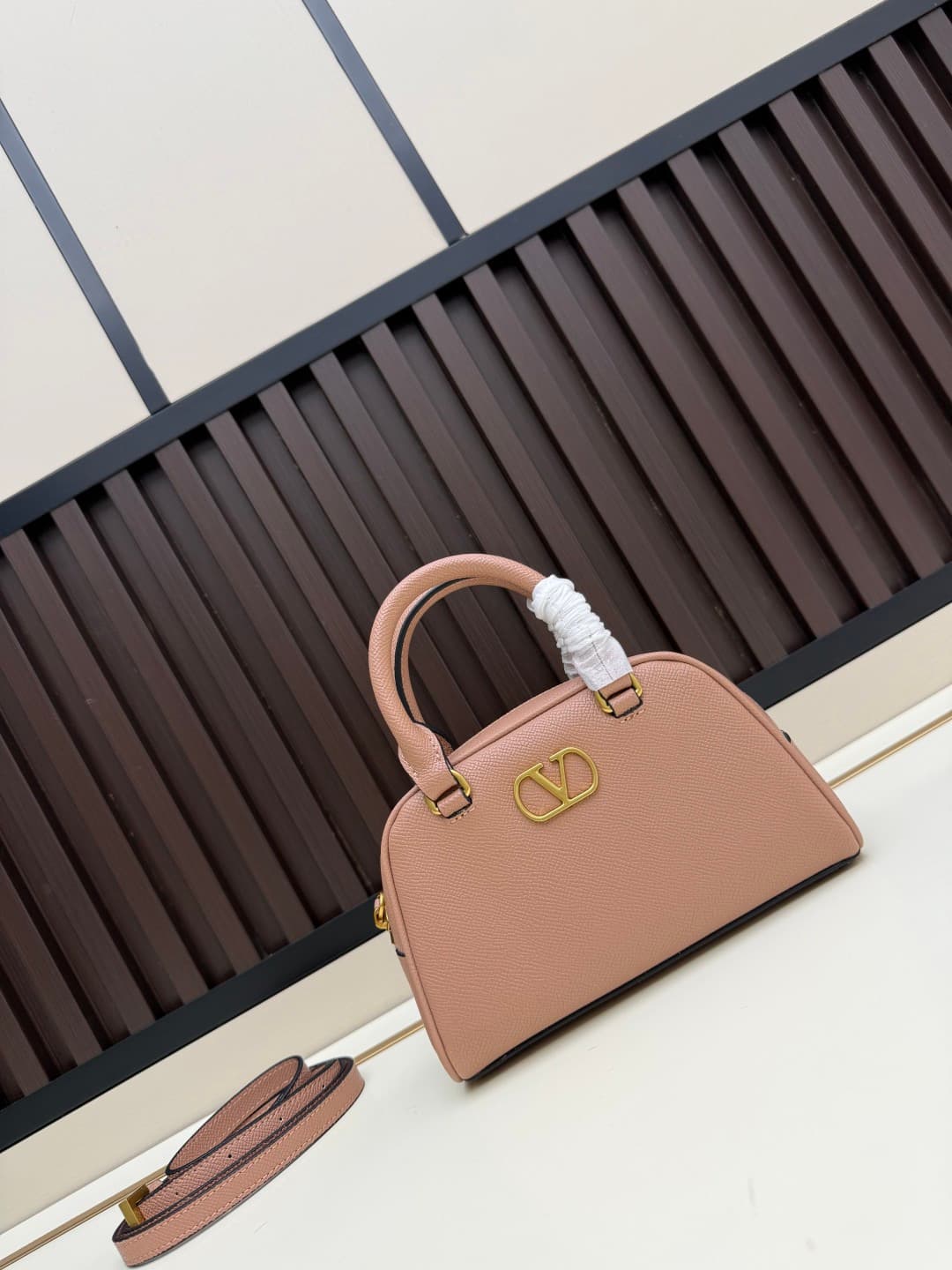Valentino Garavani Mini VLogo Signature Bowling Bag Pink High