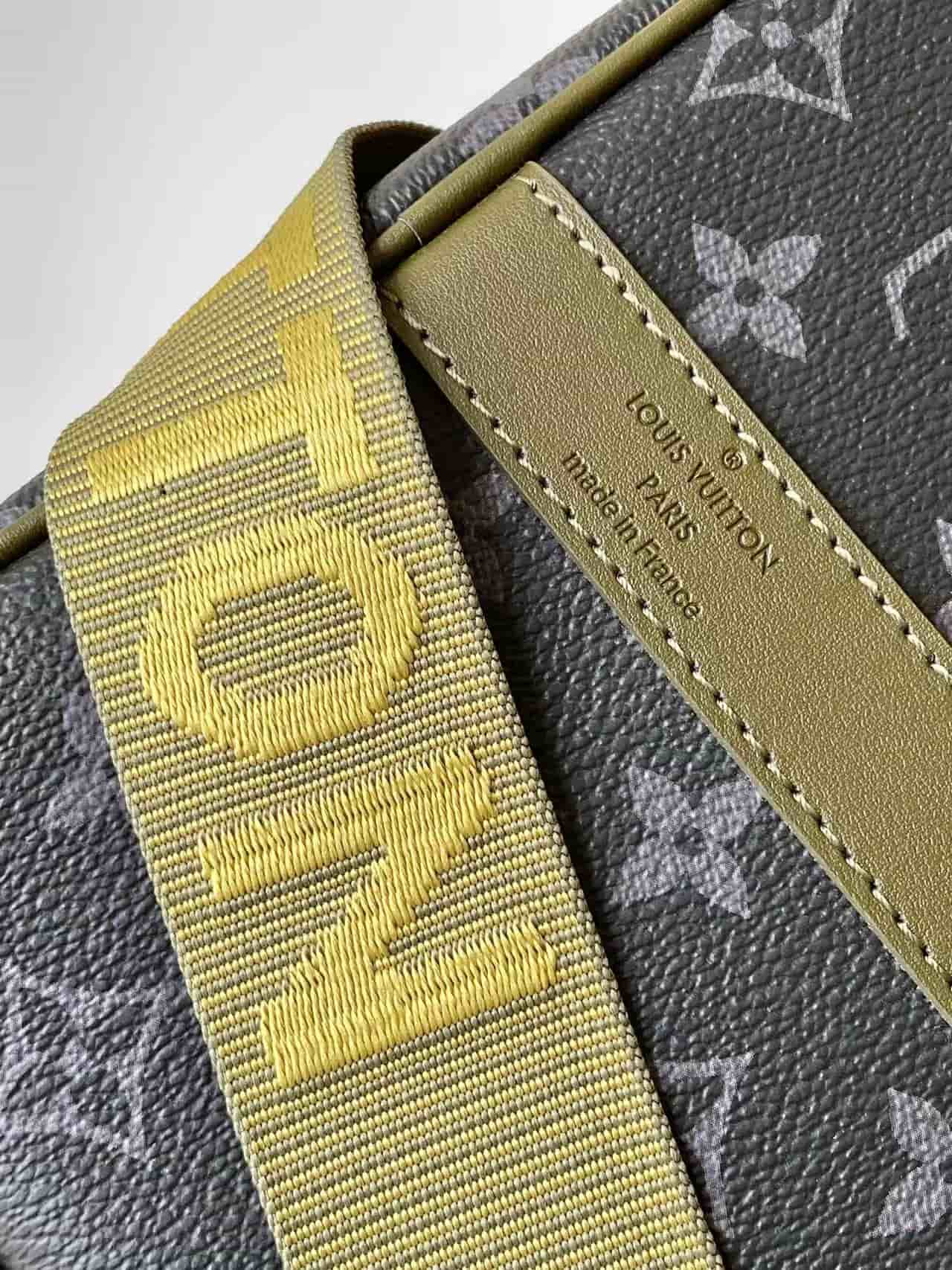 Louis Vuitton Keepall Bandoulière 45 Khaki Green Monogram Eclipse coated canvas M28837 High