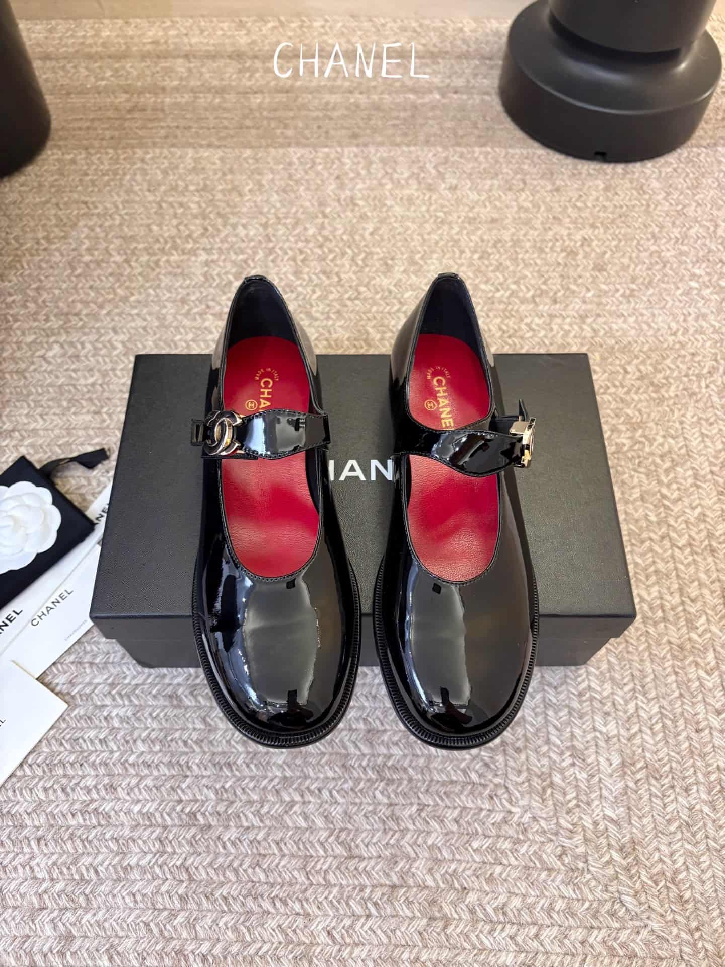 Chanel Patent Calfskin Mary Jane Flats