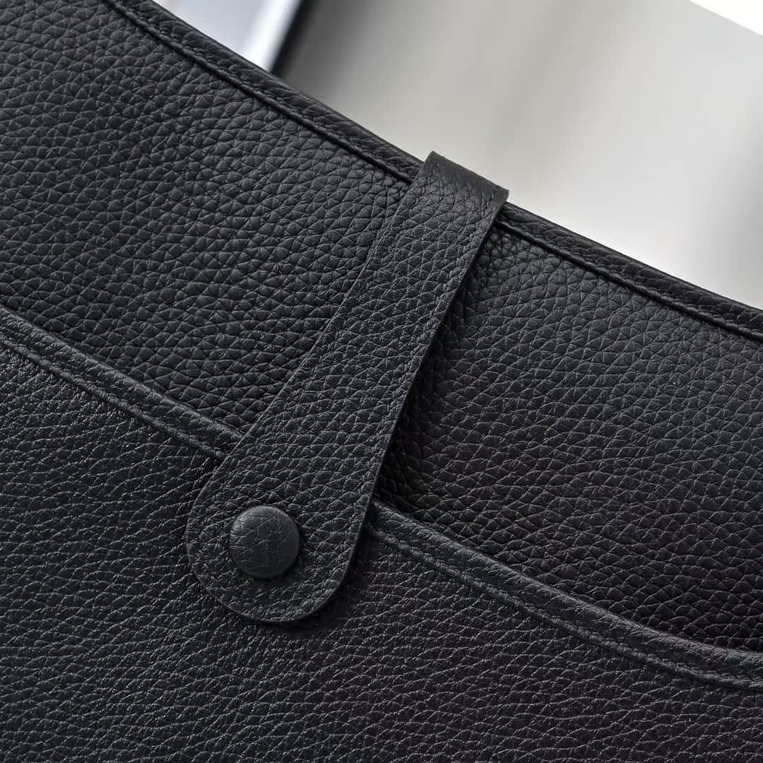 Hermes Evelyne III PM Bag Clemence Leather In Black High
