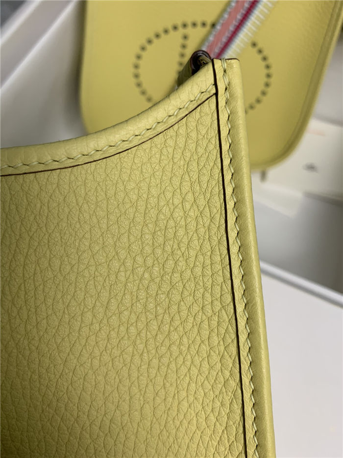 Hermes Evelyne III TPM Mini Bag Togo Leather In Jaune Poussin WAX High