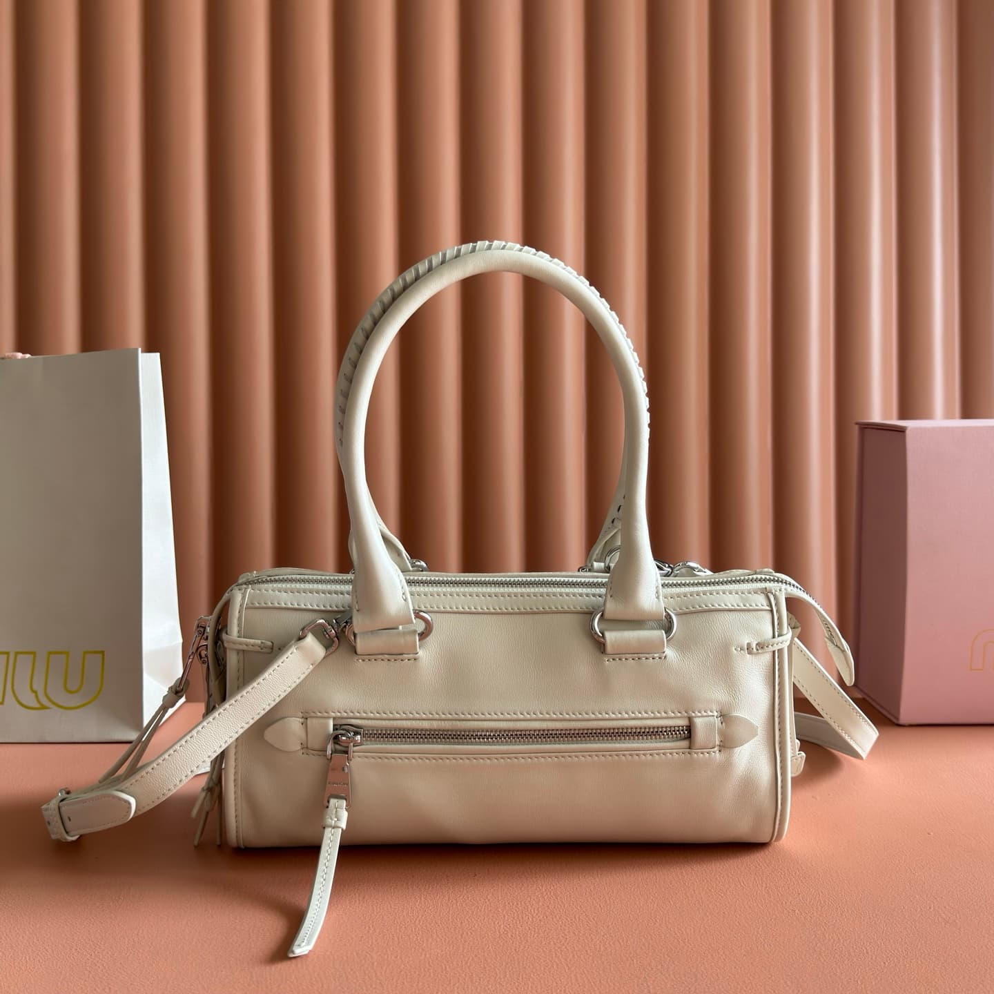 Miu Miu Arcadie bag Smooth Leather 5BA332 White TOP