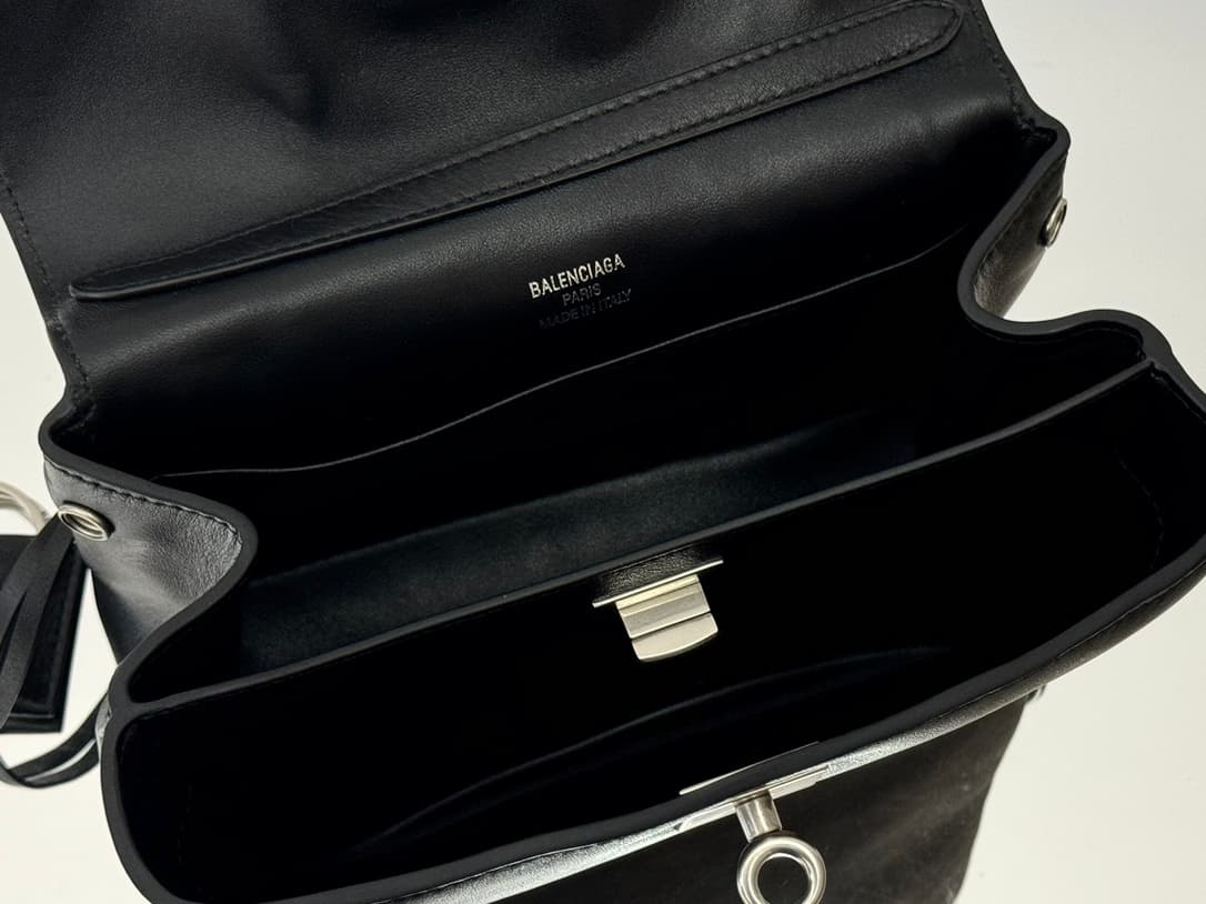 Balenciaga Rodeo Mini Bag in Black Leather With Silver-Tone Metal TOP