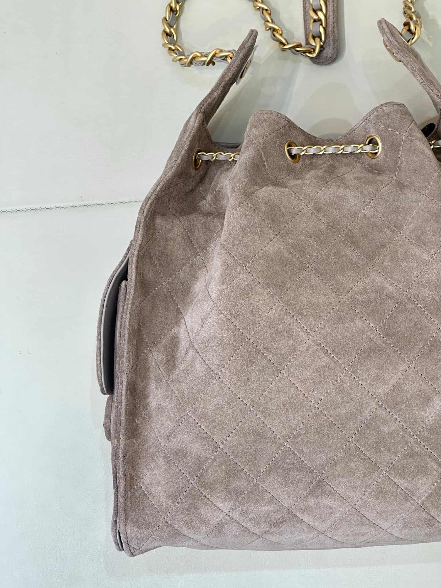 Chanel 25 Medium Hobo handbag AS5311 Suede &Gold-tone Metal Brown TOP