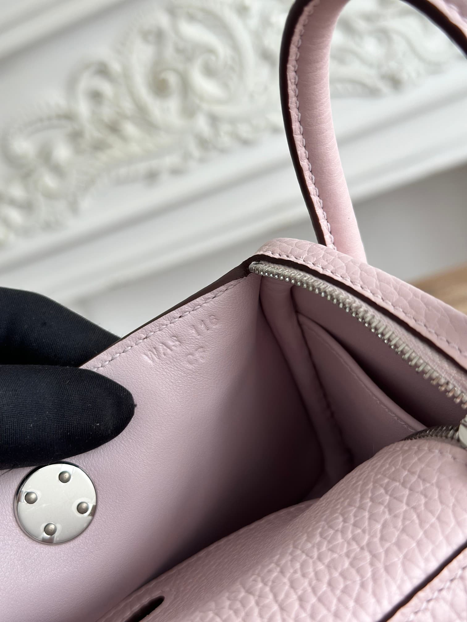 Hermes Lindy Mini Bag Clemence Leather In Rose Sheherazade WAX High