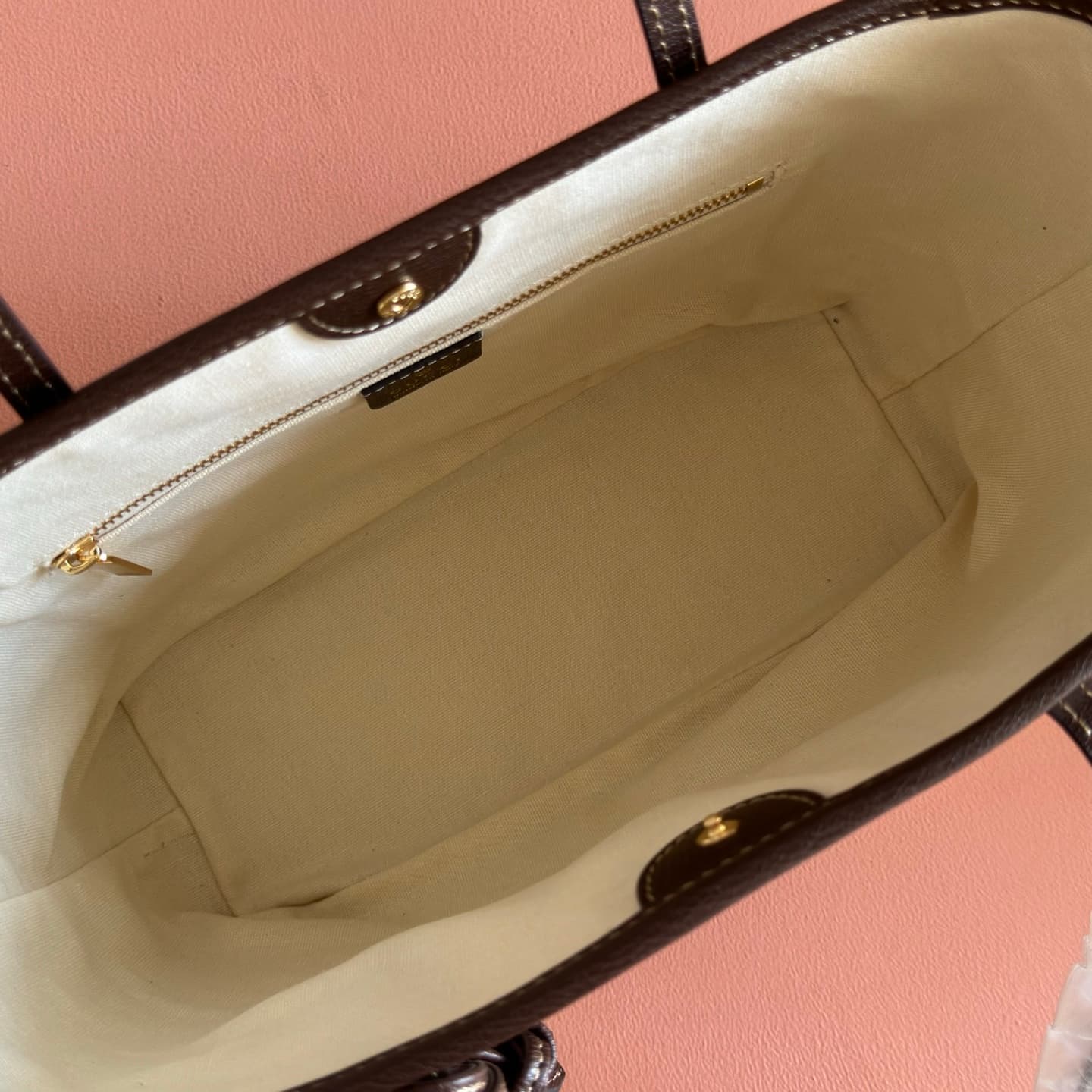 Gucci Tribeca small tote bag with charm natural canvas ‎A0034E High