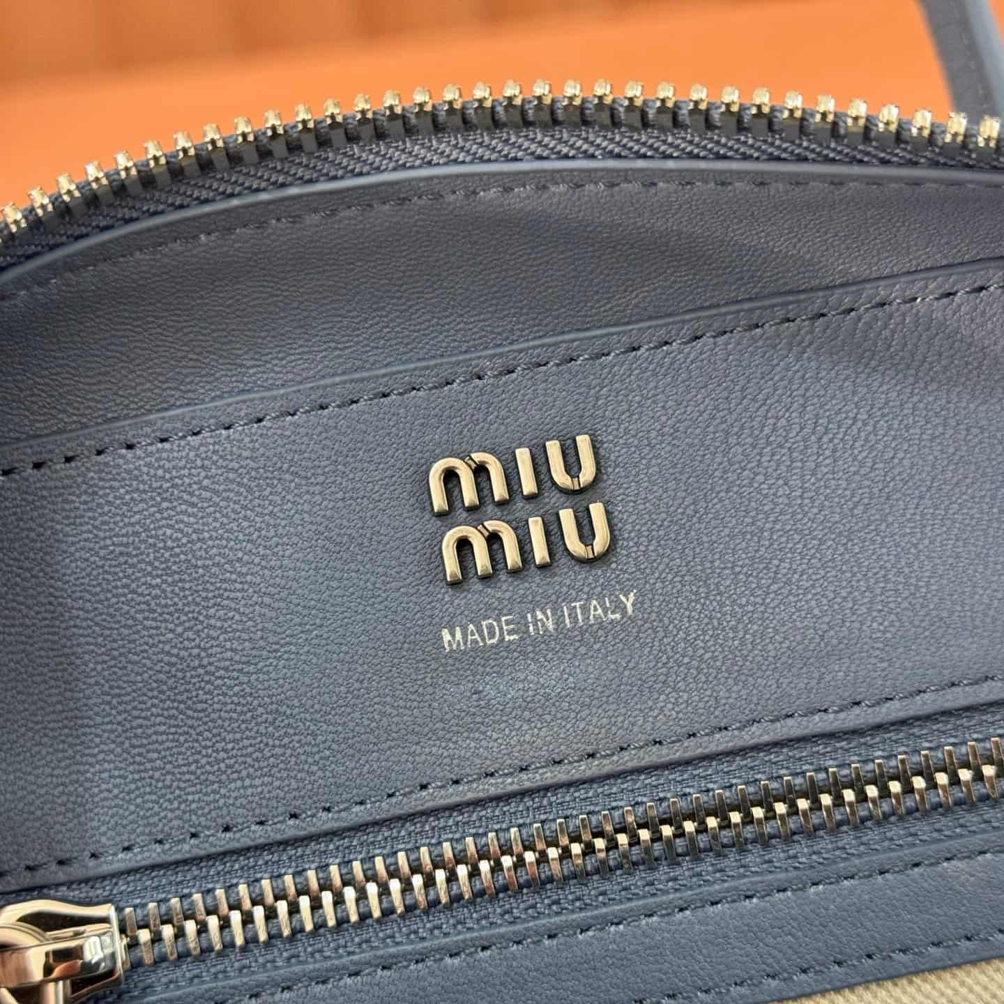 Miu Miu Vivant nappa leather bag Dark Blue 5BB200  TOP