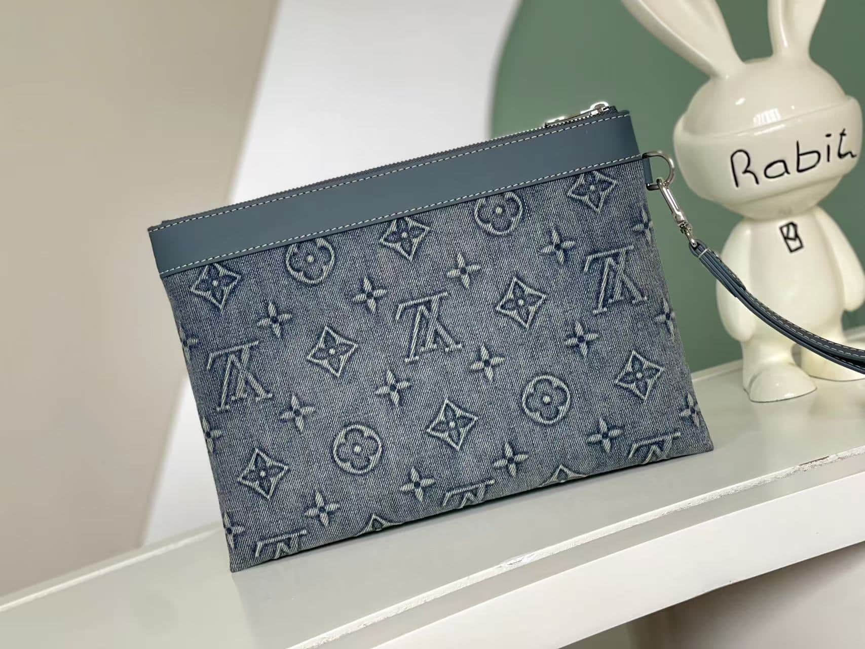 Louis Vuitton Pochette To Go Blue Monogram Washed Denim High