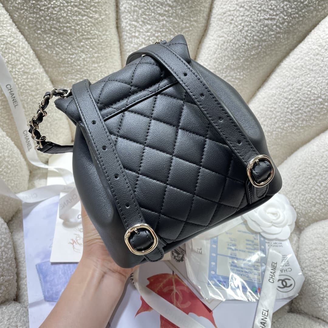 Chanel Small Quilted Duma Backpack Calfskin AS2908 Black High
