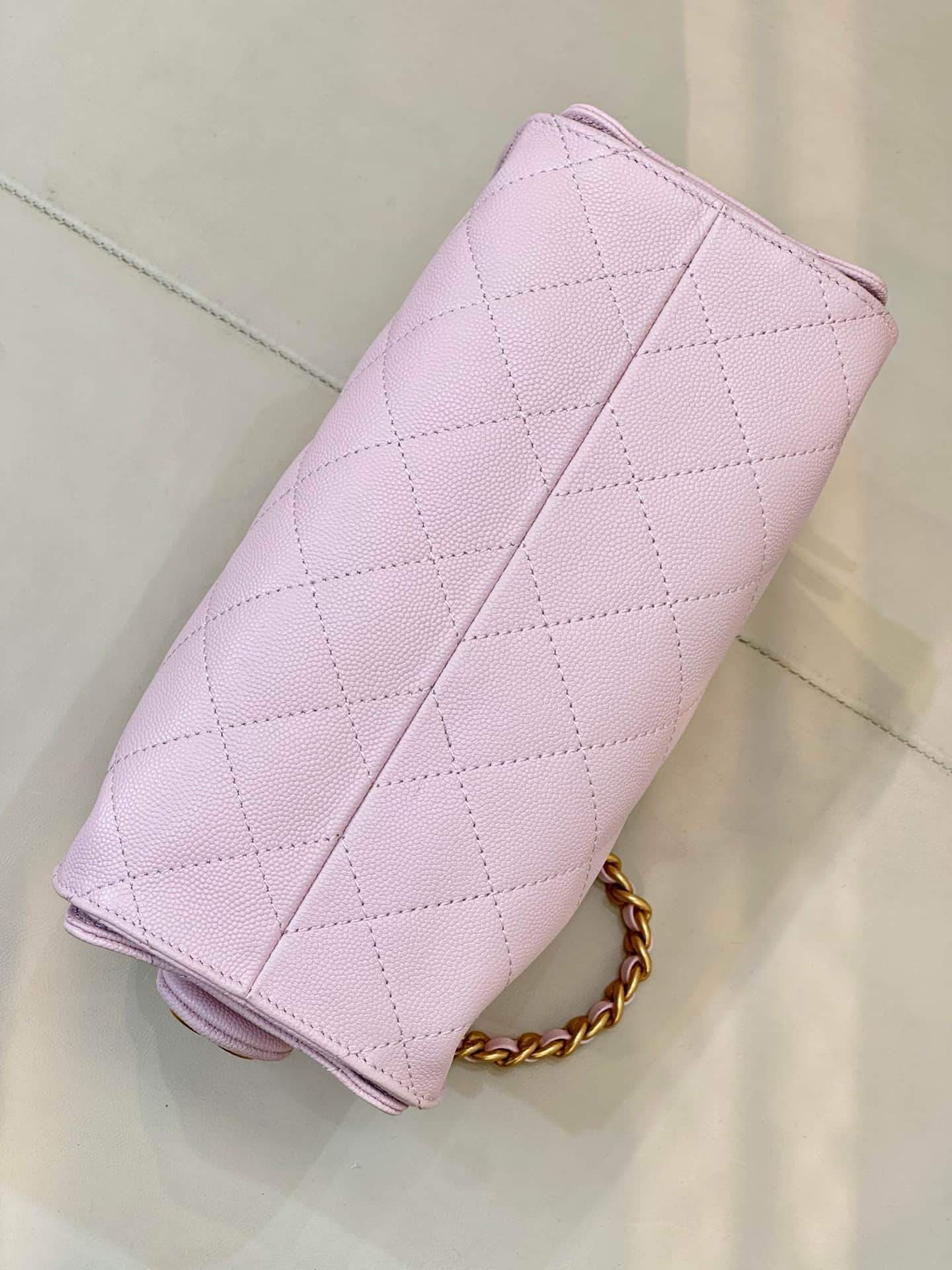 CHANEL 25 Mini Handbag AS5631 Grained Calfskin & Gold-tone Metal Light Pink TOP