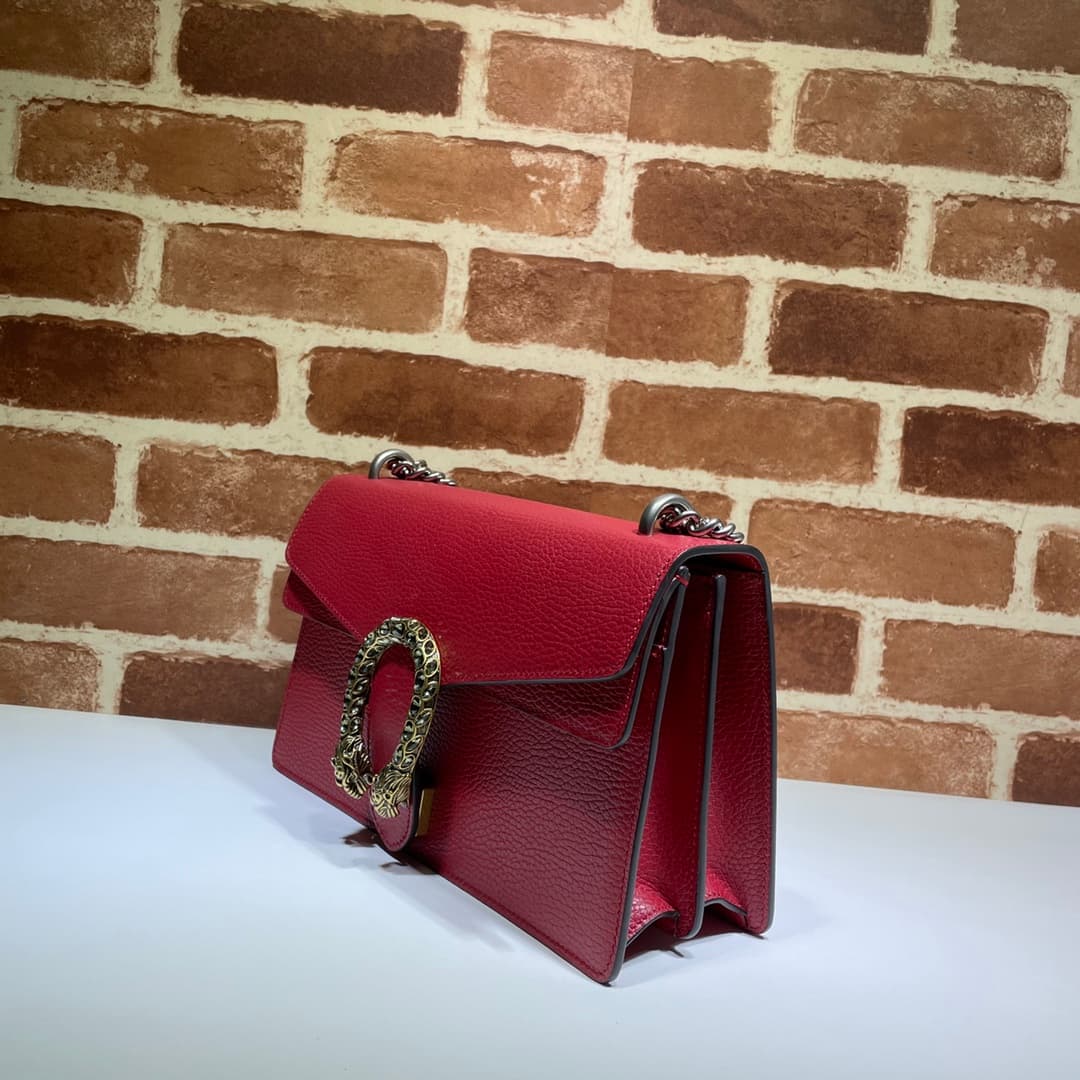 DIONYSUS GG SMALL SHOULDER BAG 400249 Leather Red High