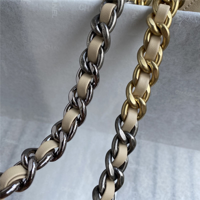 Chanel 19 Flap Bag Lambskin Beige High