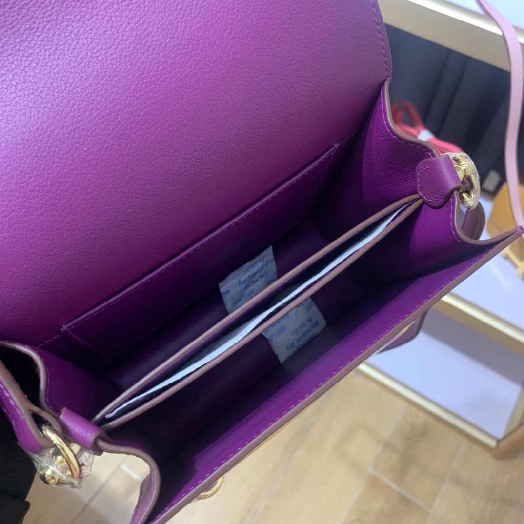Hermes Roulis wallet in Anemone Calfskin Etoupe WAX Gold/Silver-Metal High
