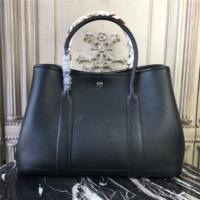 Hermes Garden Party 30/36 Bag Calfskin In Black High