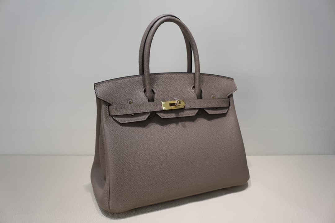 Hermes Birkin 25/30/35cm Bag Togo Leather In Gris Asphalte WAX High