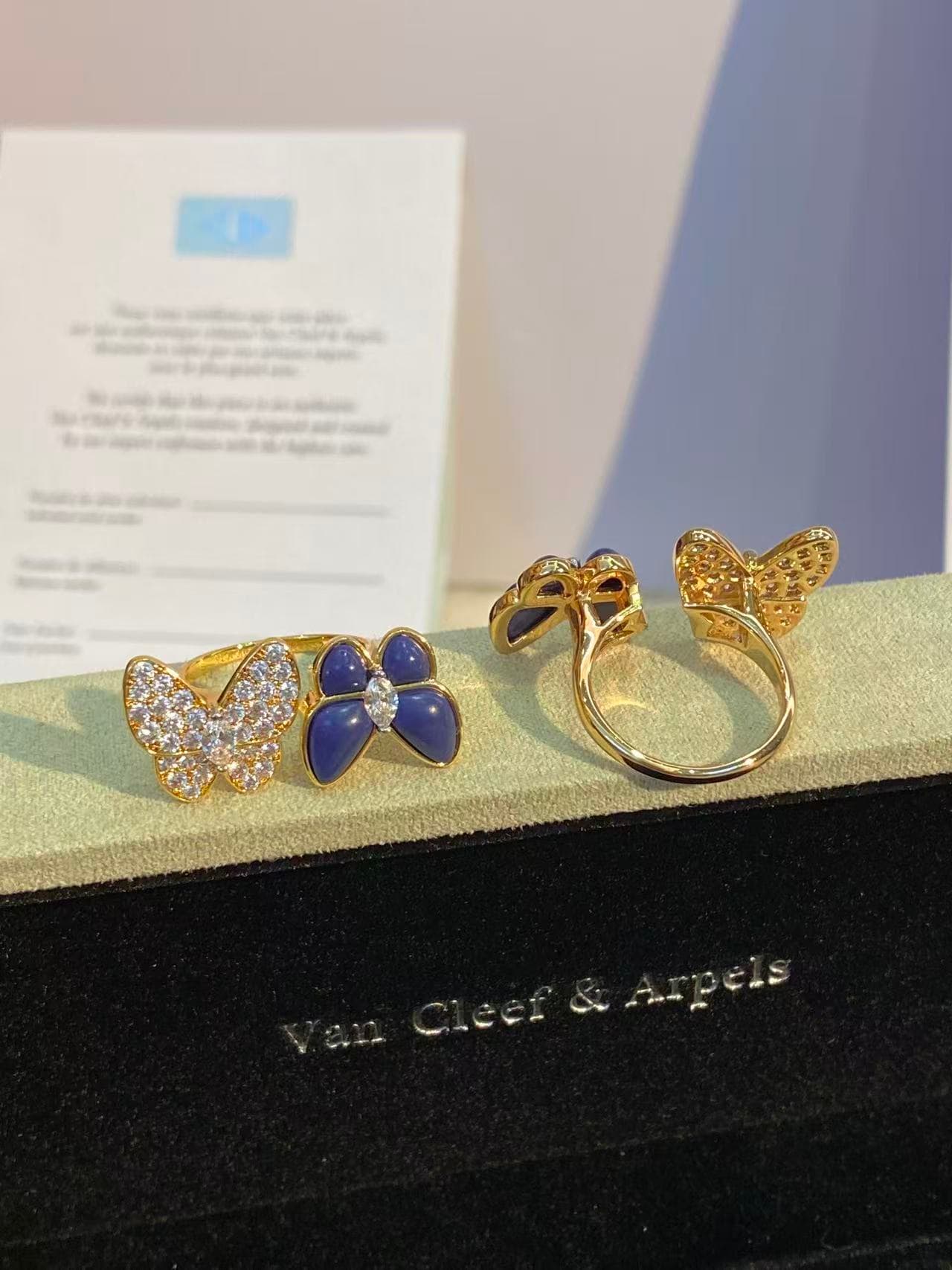 Van Cleef & Arpels Two Butterfly Ring High-end version V gold plating