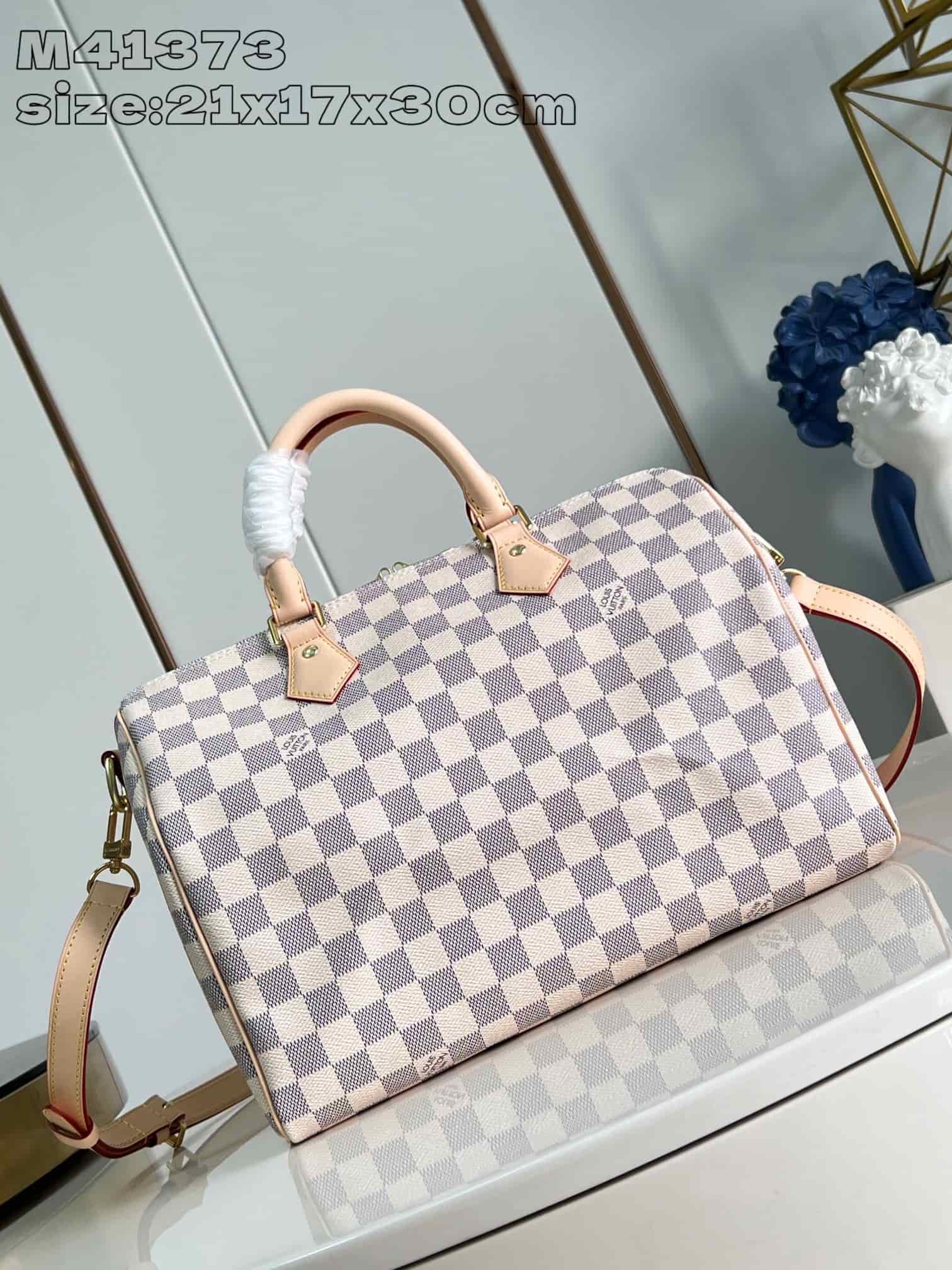 LV Speedy Bandoulière 30 Damier Azur Canvas M41373 High