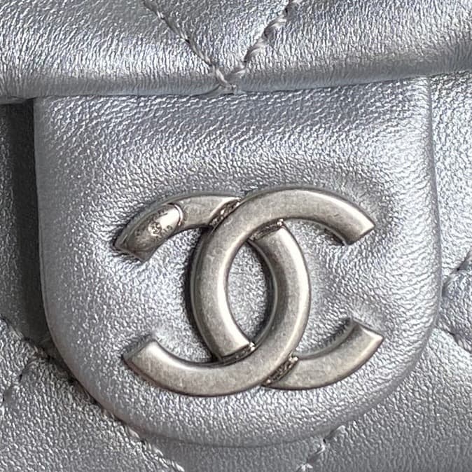 Chanel Trendy Pockets Hobo Bag Lambskin & Silver Metal Silver AS5339 A