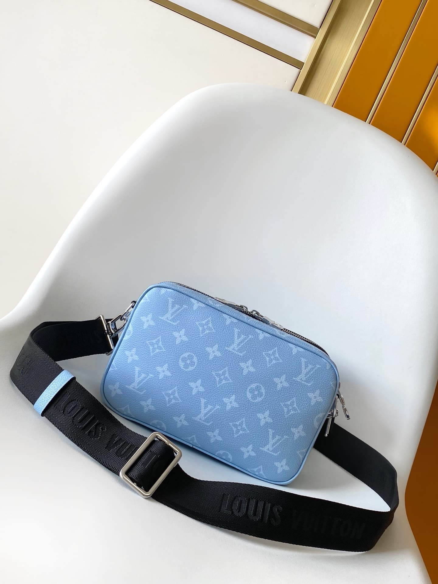 Louis Vuitton Alpha Messenger bag in Sky Blue Taigarama Monogram Coated Canvas M14073 High