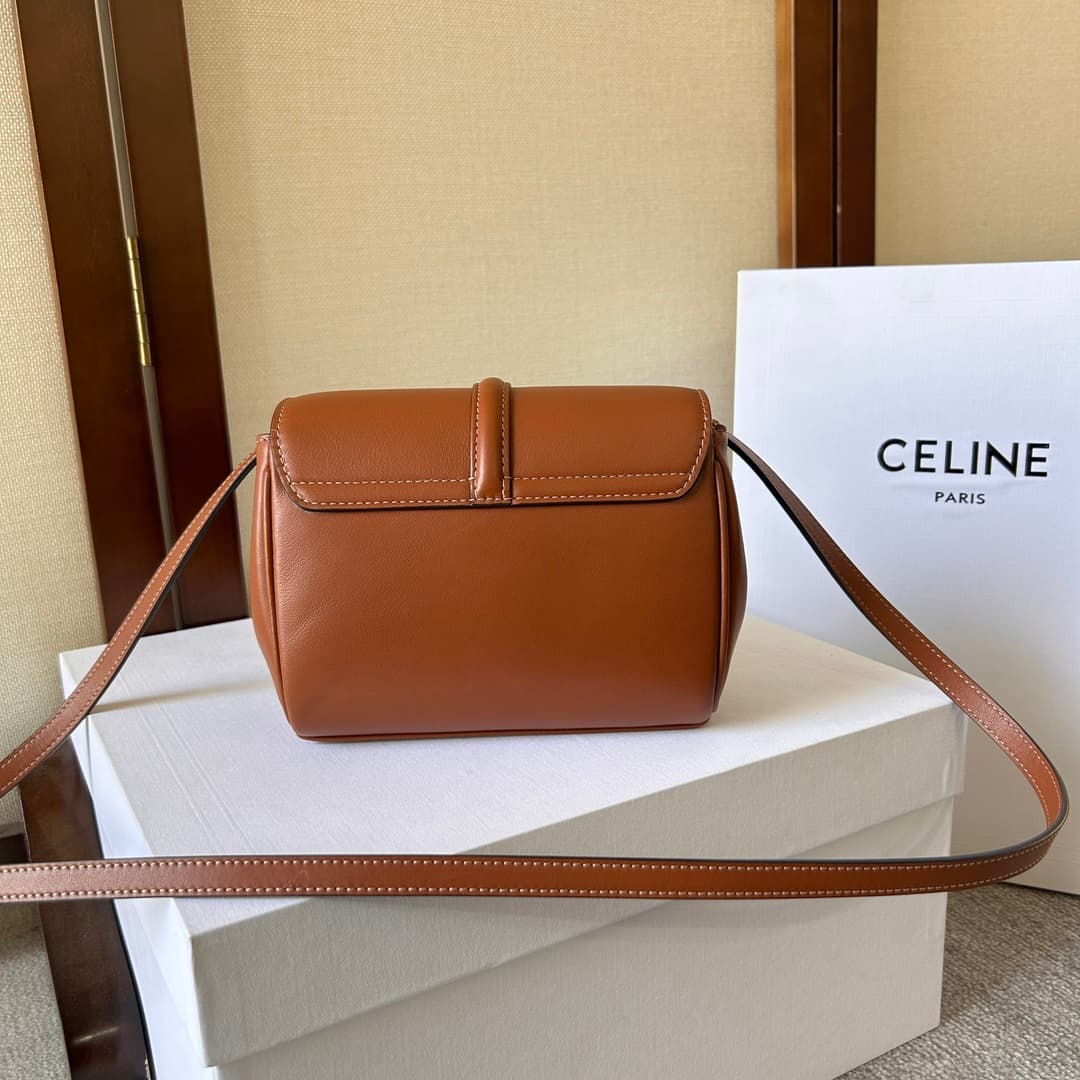 Celine Calfskin Small 16 Bag in Tan High