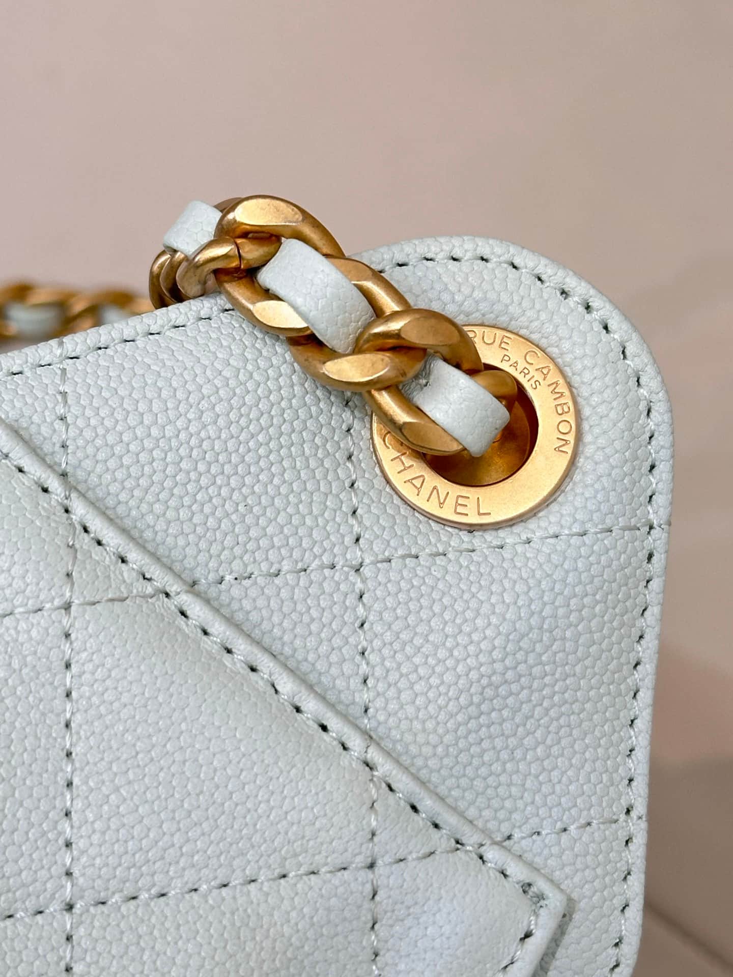 CHANEL 25 Mini Handbag AS5631 Grained Calfskin & Gold-tone Metal Light Green TOP