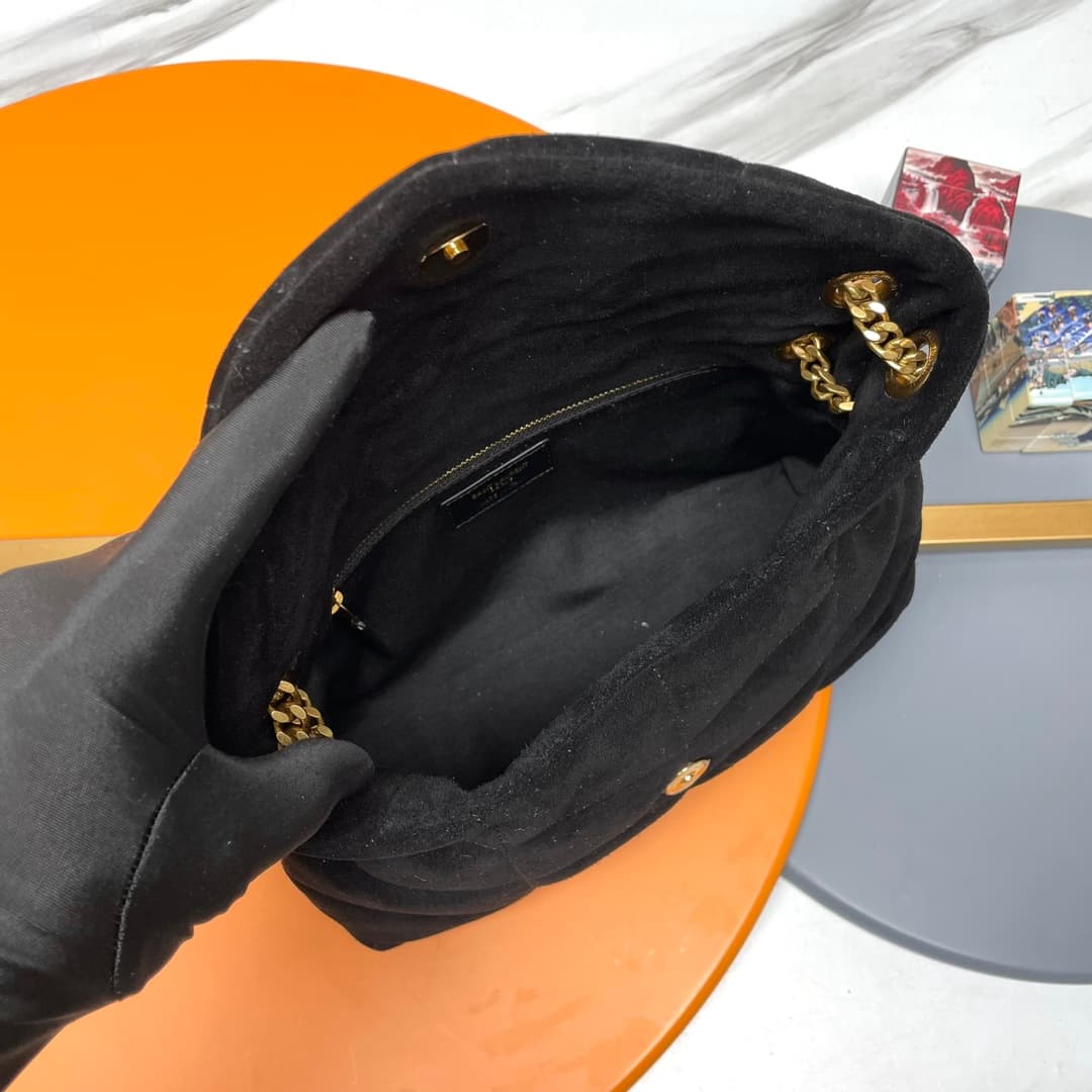 PUFFER SMALL in suede 577476 Black High