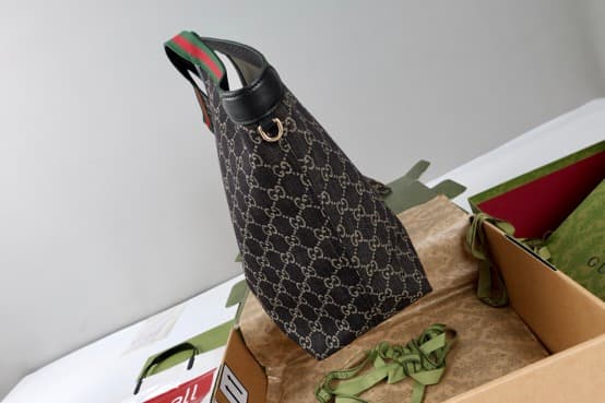 Gucci Giglio large tote bag black GG denim 853971 High