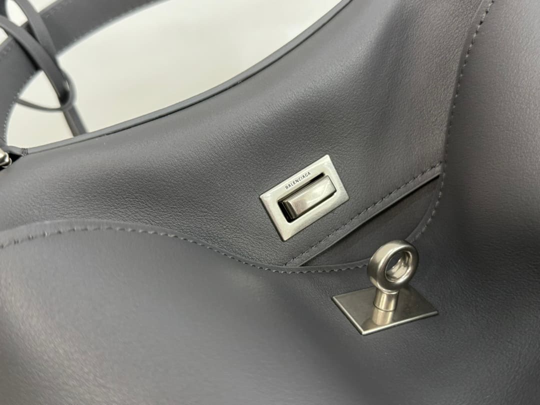 Balenciaga Rodeo Mini Bag in Grey Leather With Silver-Tone Metal TOP