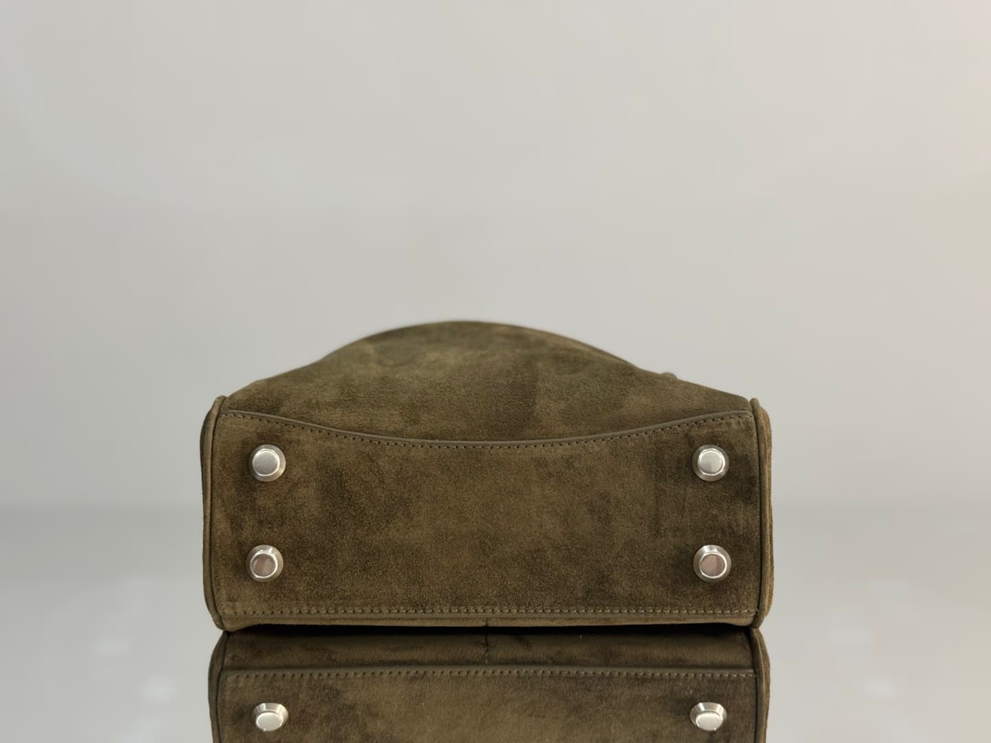 Balenciaga Rodeo Mini Bag in Khaki Waxed Suede Calfskin With Silver-Tone Metal TOP