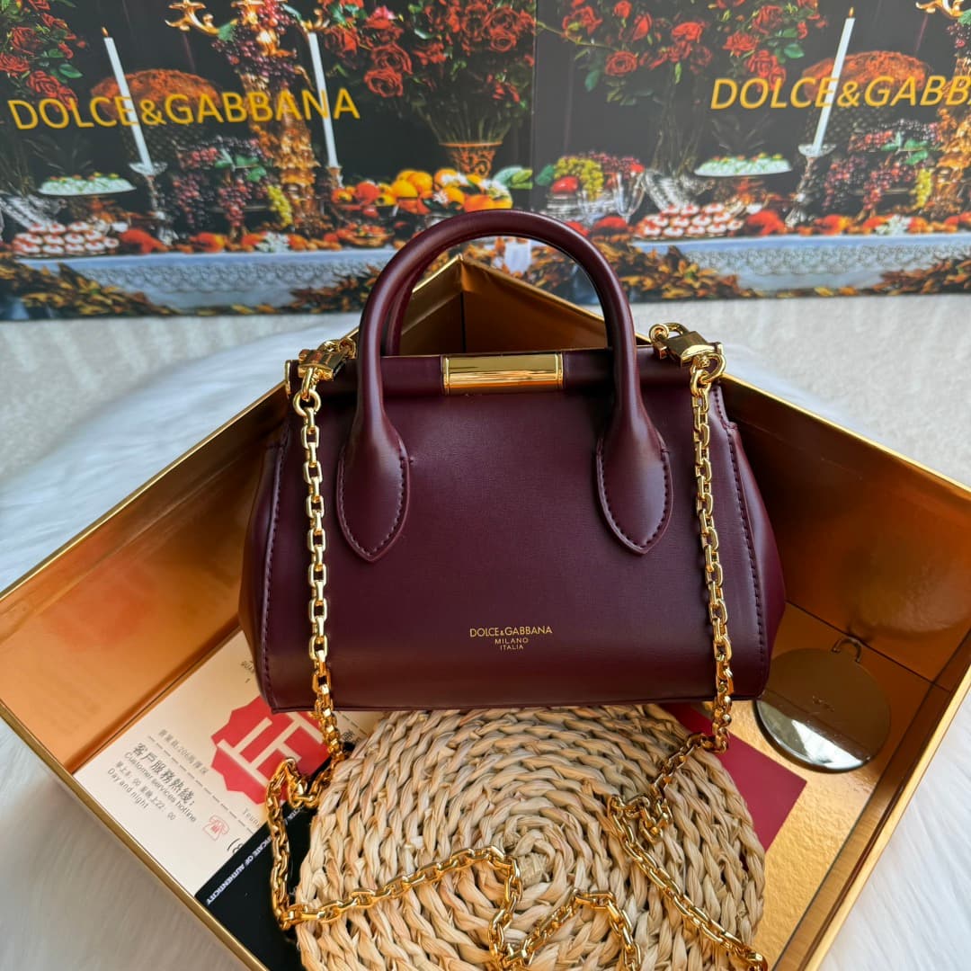 Dolce & Gabbana Mini Marlene Day leather tote bag Claret High