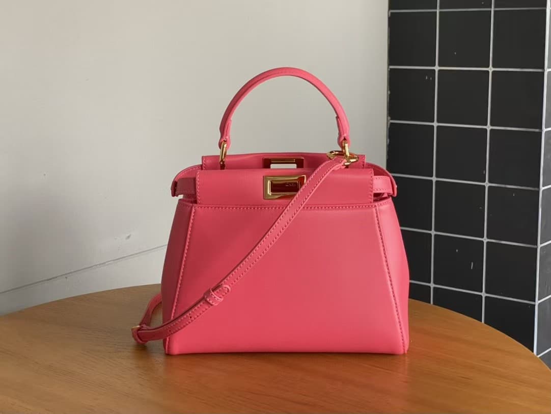 PEEKABOO ICONIC MINI leather bag Lambskin Rose Red High