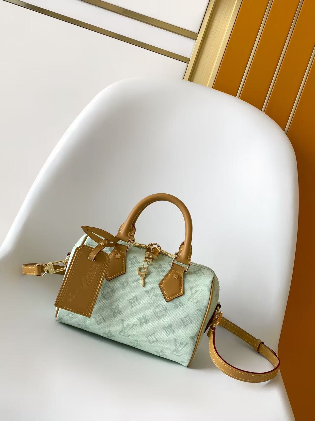 Louis Vuitton Speedy Bandoulière 20 Green Asnières Monogram Coated canvas M27530 High