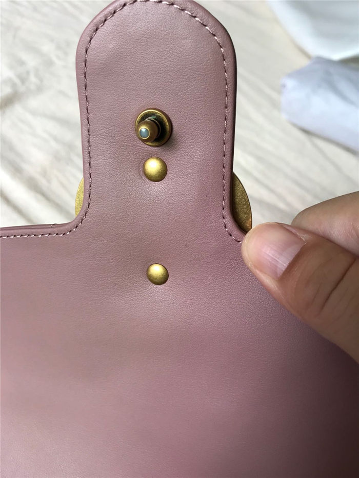 GG Marmont small matelassé shoulder bag 443497 Dusty Pink High