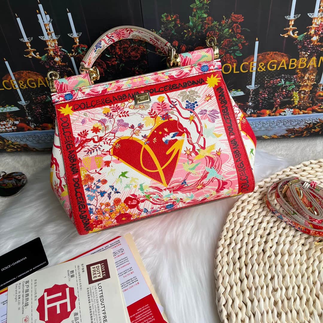 Dolce & Gabbana Miss Sicily top handle bag with multicolor print leather High