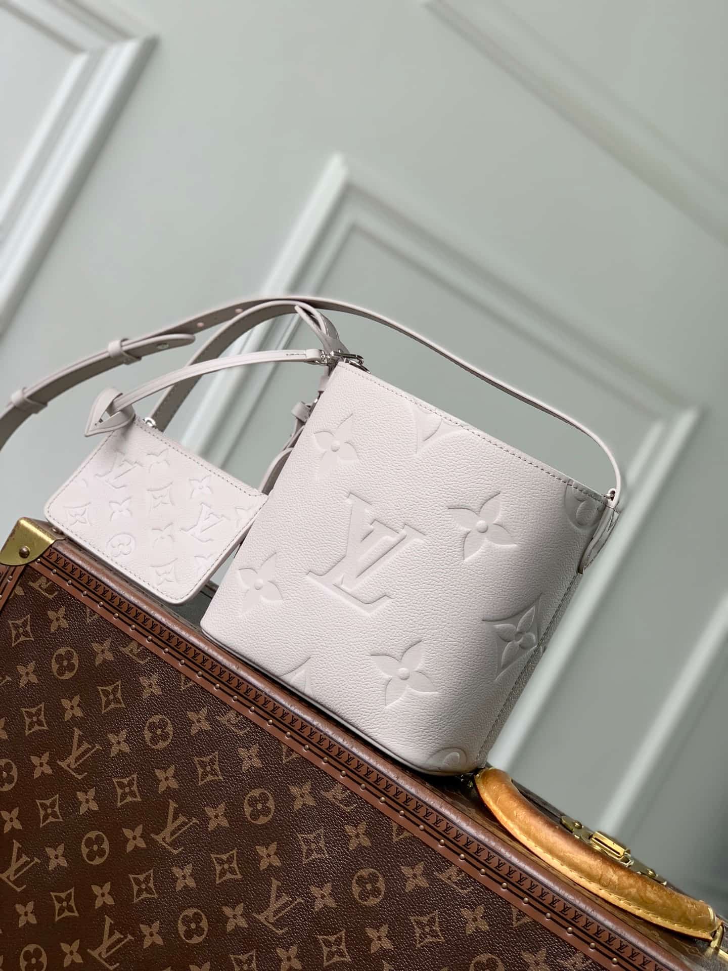 Louis Vuitton All In BB Brume Gray Monogram Empreinte Leather M28342 High