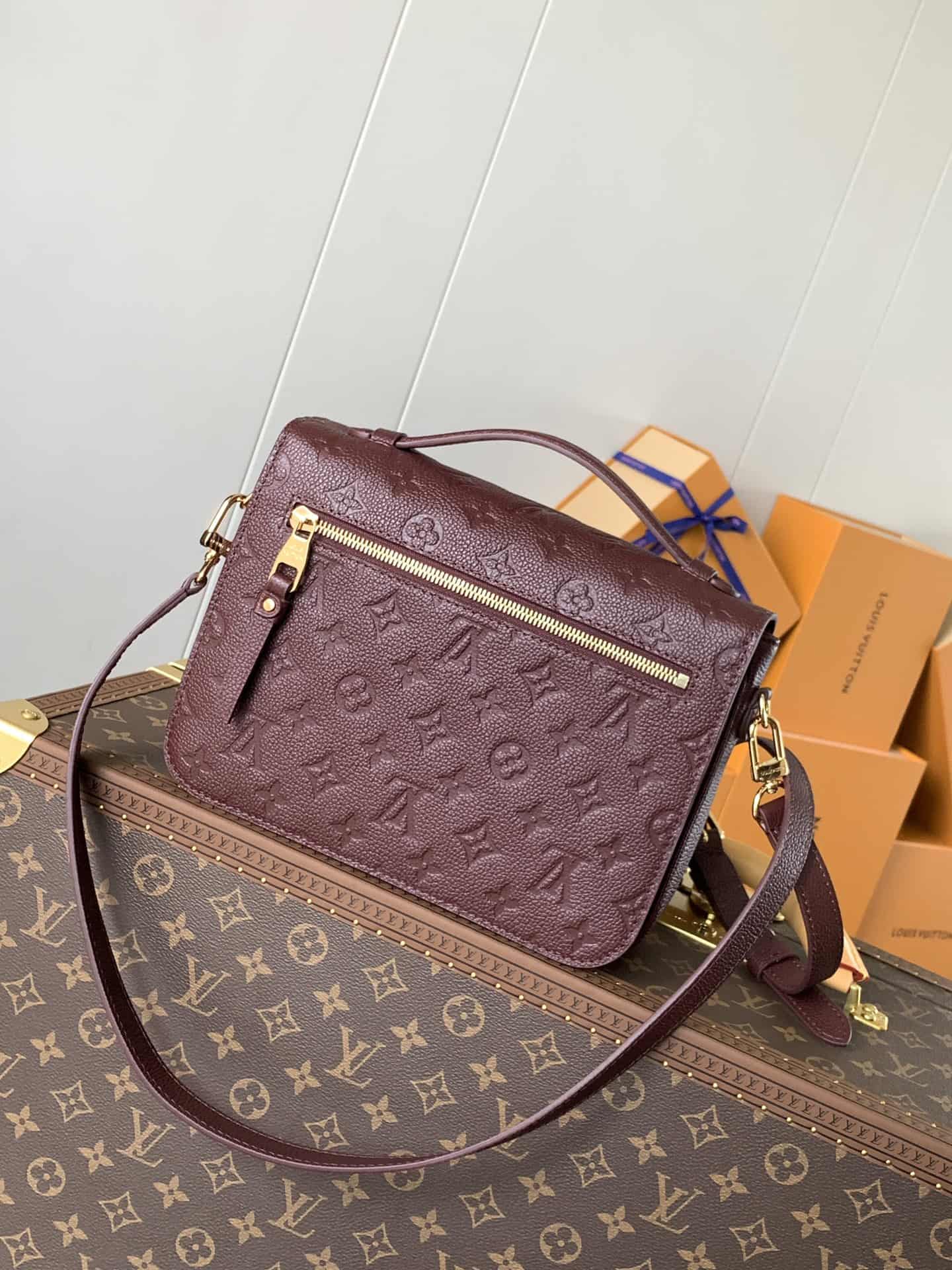 Louis Vuitton POCHETTE METIS Bag Monogram Empreinte Burgundy M46613 High