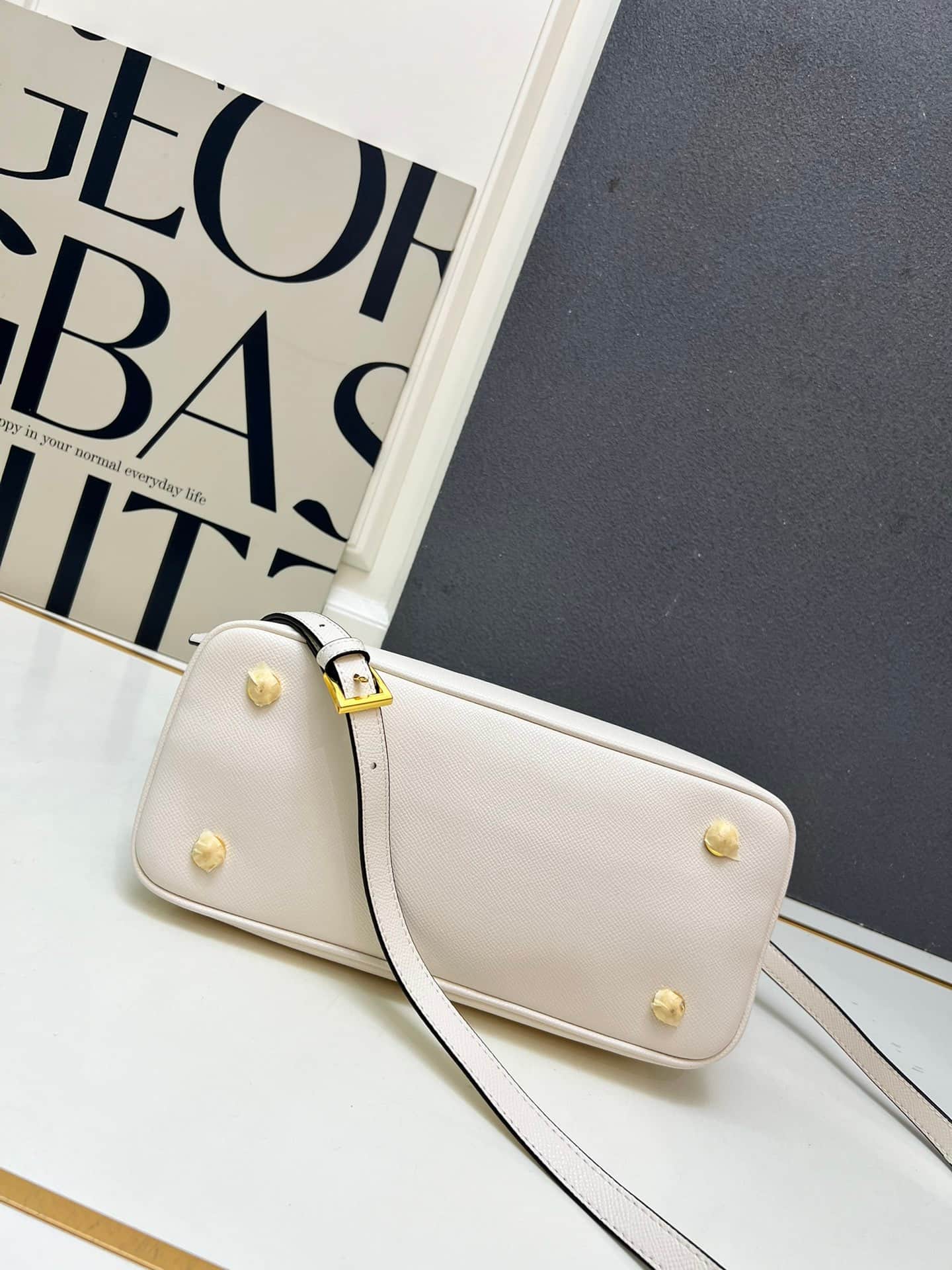 Prada Saffiano Leather Matinée Handbag White