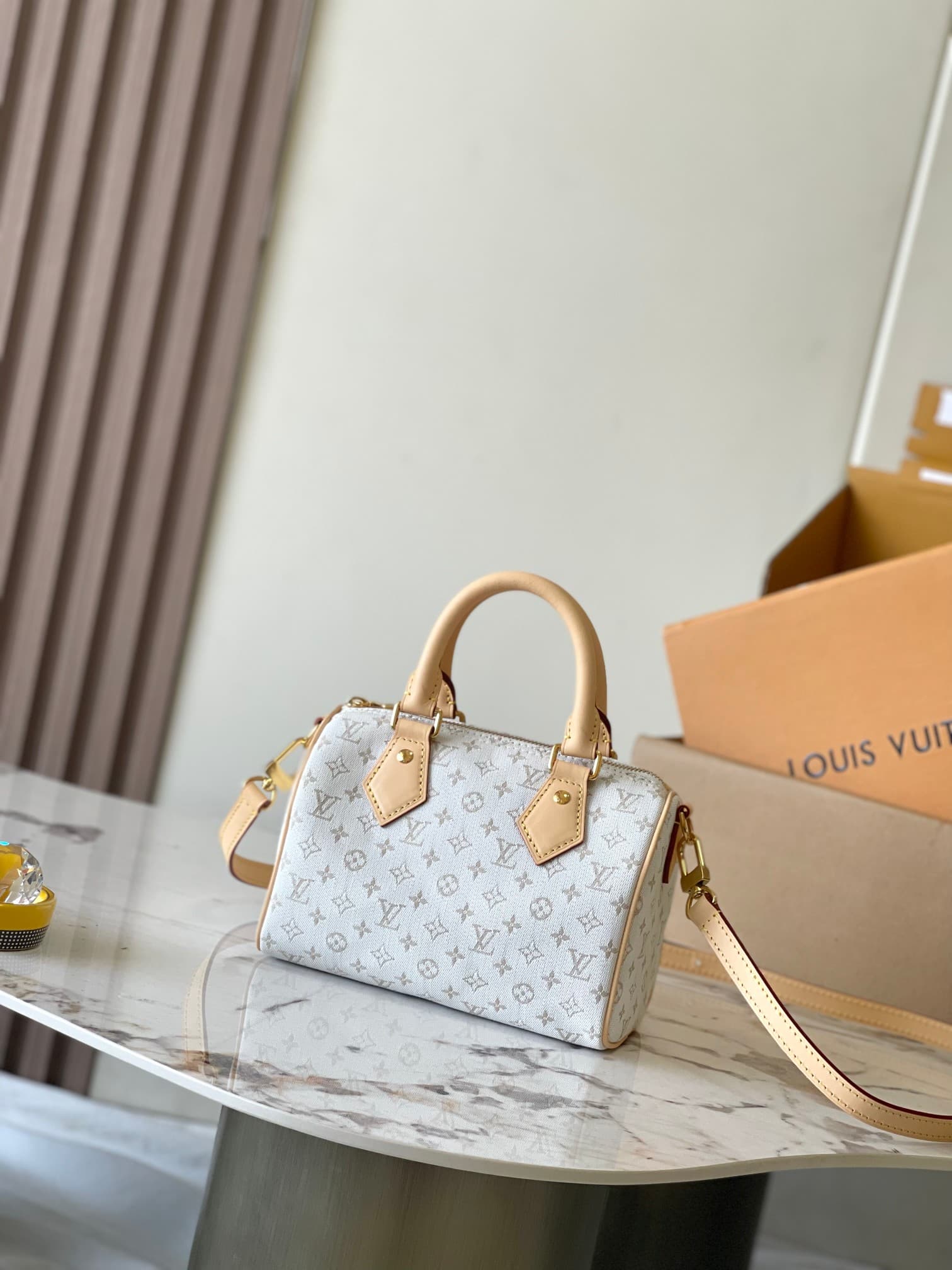 Louis Vuitton Speedy Bandoulière 20 Mastic Cream Polyamide M12747 TOP