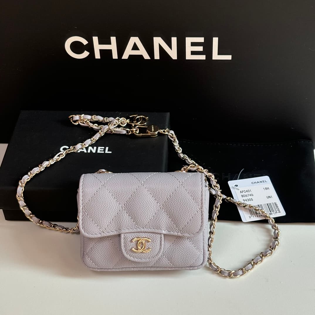 Chanel  Mini Flap Card Holder on Chain AP2401 A
