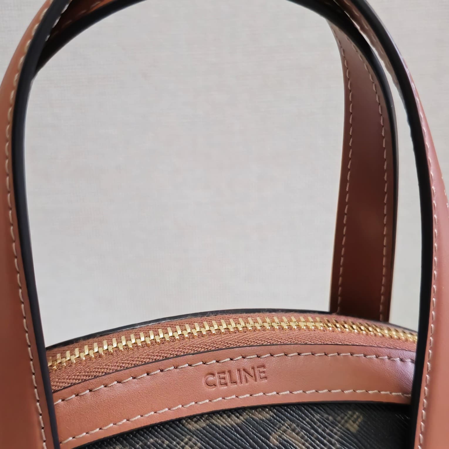 Celine Half Moon Case in Triomphe Canvas and Calfskin High