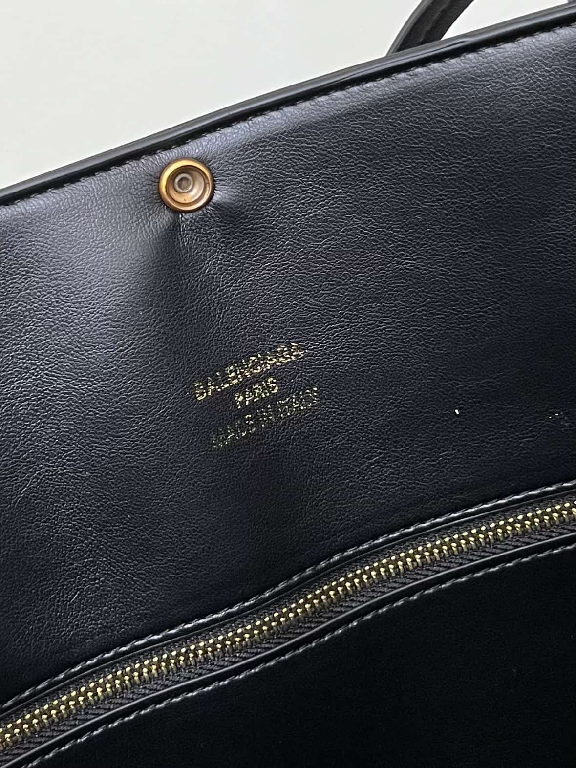 Balenciaga Bel Air Tote Bag Large in black smooth calfskin gold hardware 1W5047 High