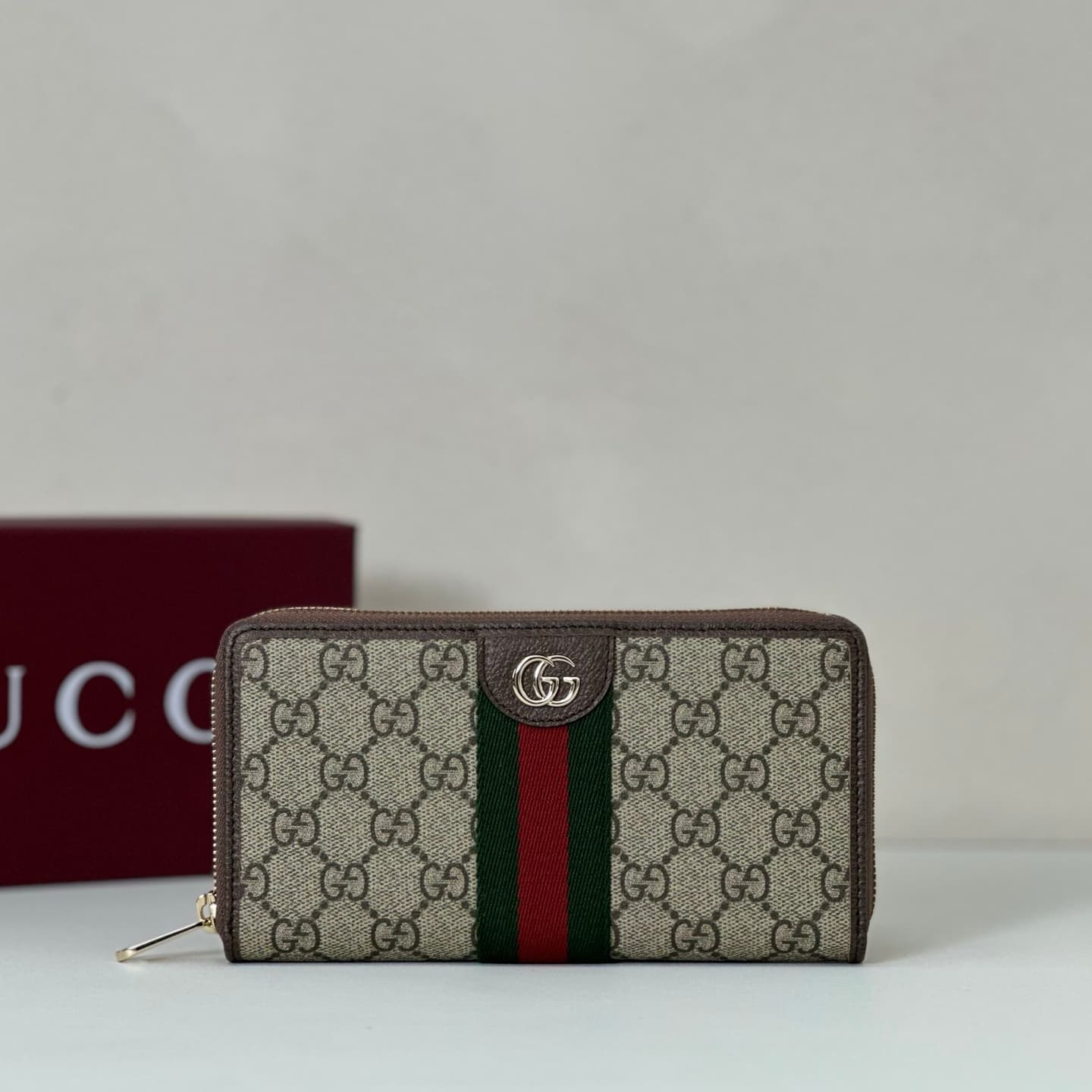 Gucci Ophidia zip around wallet Coffee ‎838484 High