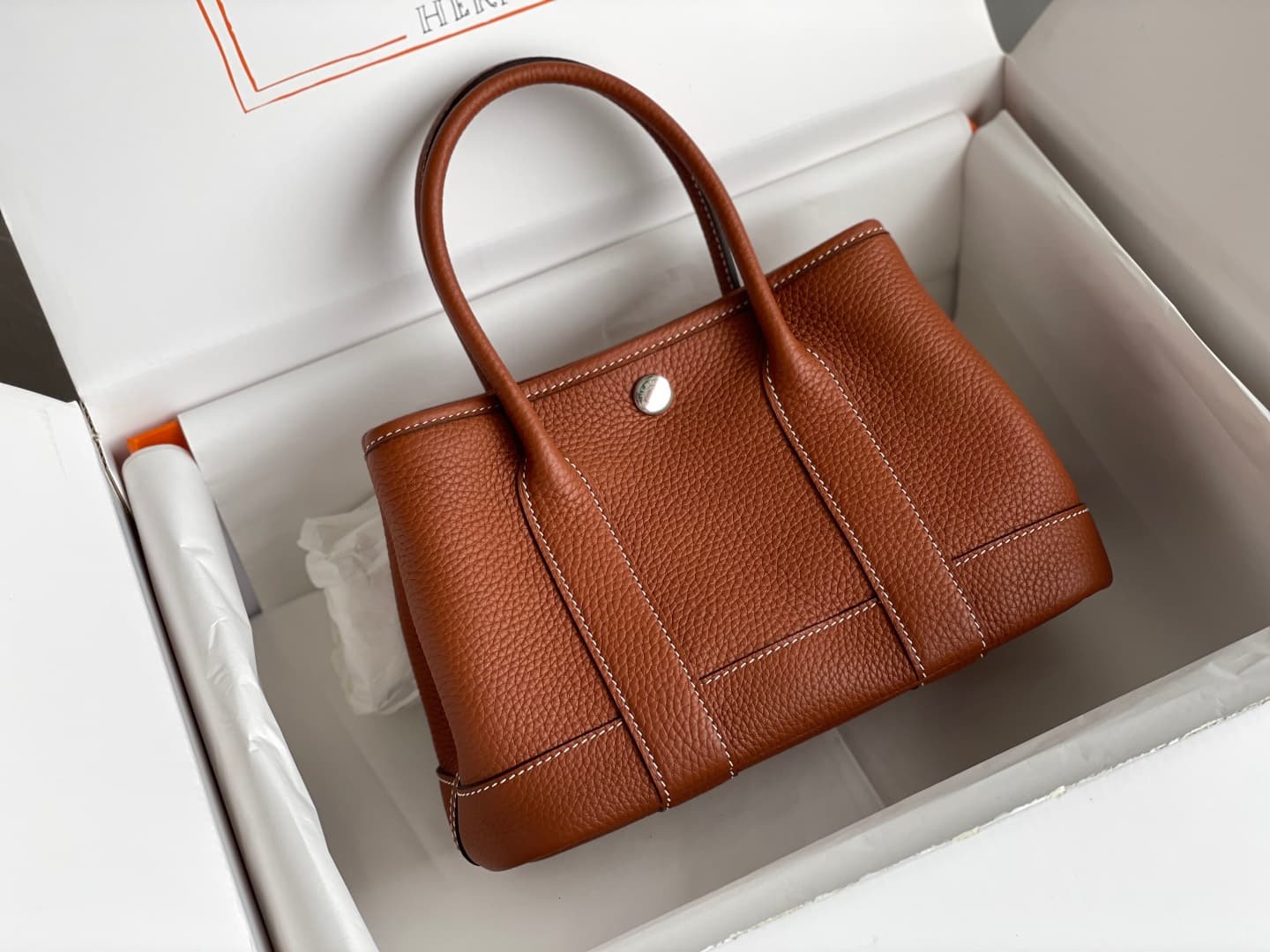 Hermes Garden Party 23 bag in Gold Togo Leather WAX High