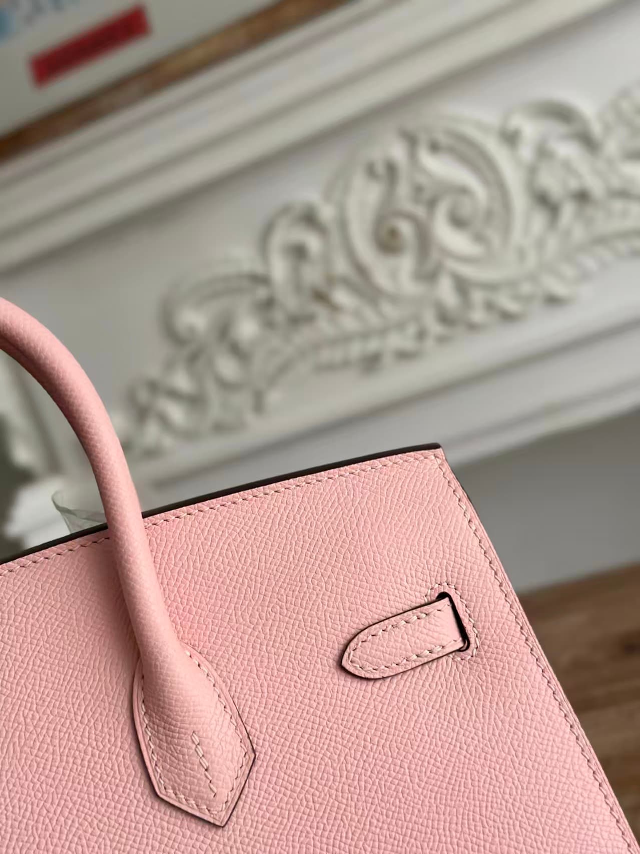 Hermes Birkin Sellier Bag 25/30cm Epsom Leather WAX  Rose Sakura  Gold-Metal High